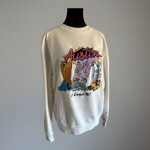 John Galt / Melville Austin Cowgirl Crewneck Sweatshirt - Sm - Embroidered Retro
